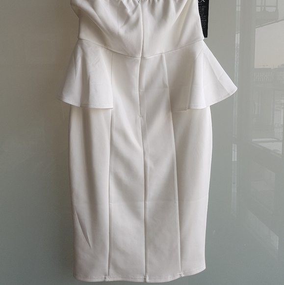 AX Paris strapless bandeau peplum dress in WHITE - Picture 5 of 5